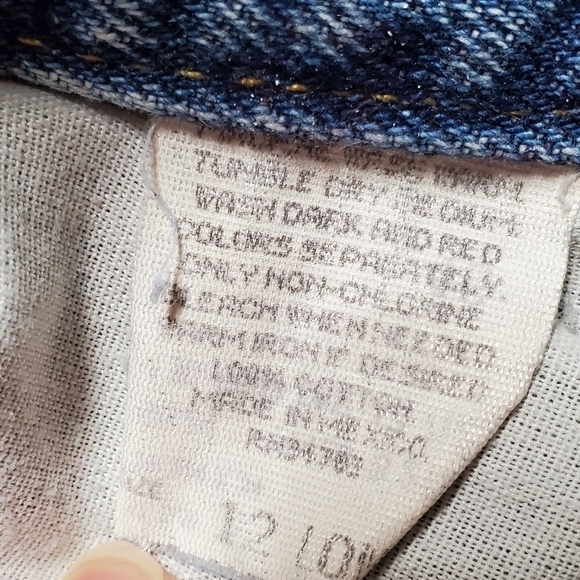 VINTAGE 90s Lee Mid Wash Distressed Stone Wash High Rise Jeans 12 Long - Picture 12 of 13